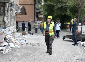 Impact of Russian overnight attack in Shevchenkivskyi district of Kyiv